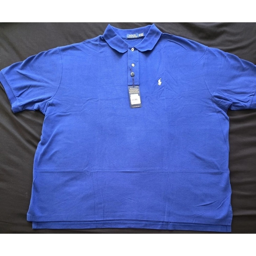 Polo Ralph Lauren Cotton Polo Shirt Men's Big & Tall Blue w/ White Pony 2XB NWT